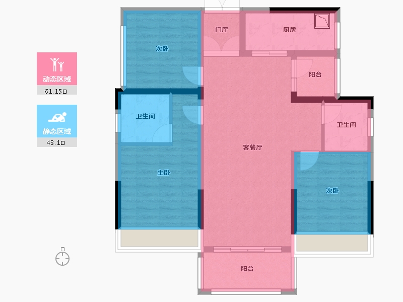 湖南省-株洲市-锦绣豪庭-92.82-户型库-动静分区