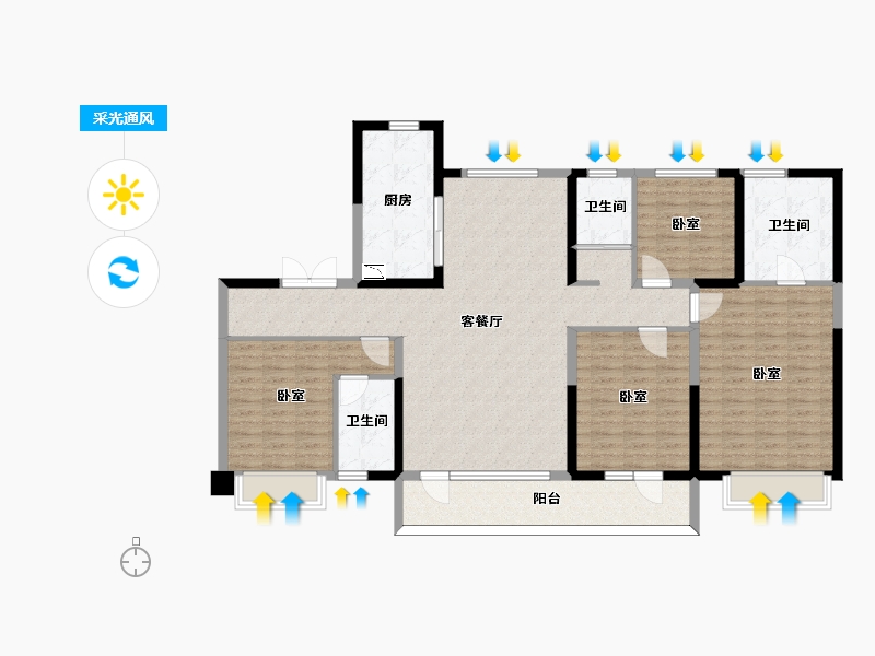 山东省-潍坊市-安丘碧桂园-143.00-户型库-采光通风