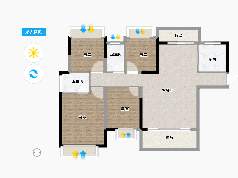 广东省-湛江市-吴川奥园冠军城-114.00-户型库-采光通风