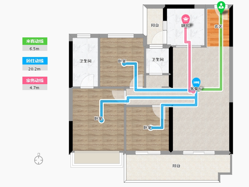 河南省-信阳市-固始碧桂园-96.00-户型库-动静线