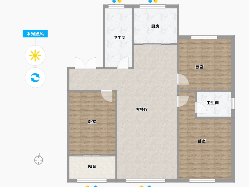 山东省-淄博市-金鼎尚城-117.99-户型库-采光通风