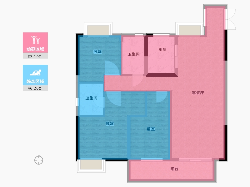 湖北省-武汉市-天纵时代天樾-102.00-户型库-动静分区