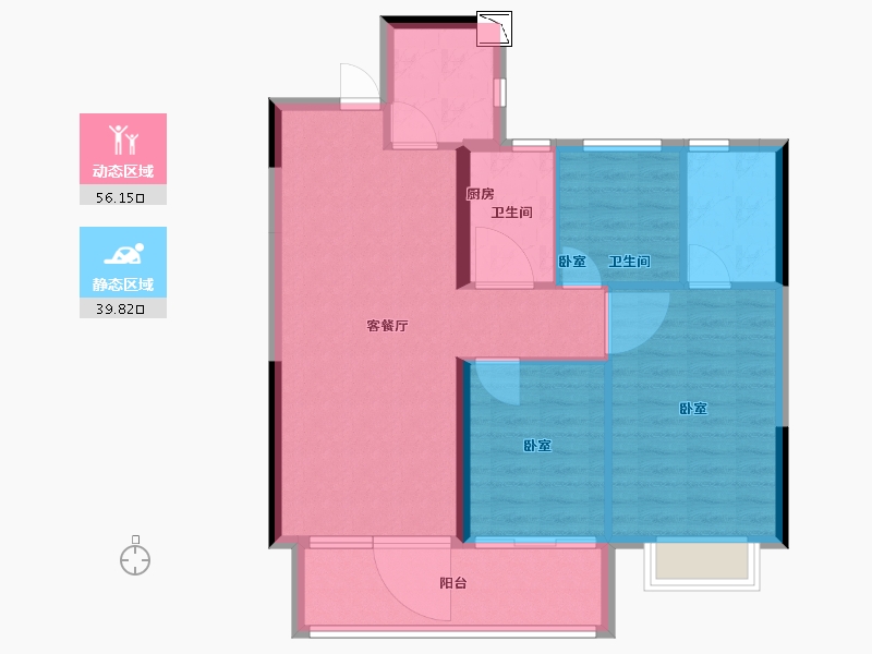 湖北省-黄石市-黄石当代满堂悦MOMΛ-86.92-户型库-动静分区