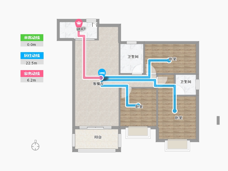 湖北省-孝感市-凤凰新城3期-96.66-户型库-动静线