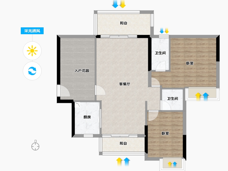 广东省-江门市-沃华·时代广场-93.02-户型库-采光通风