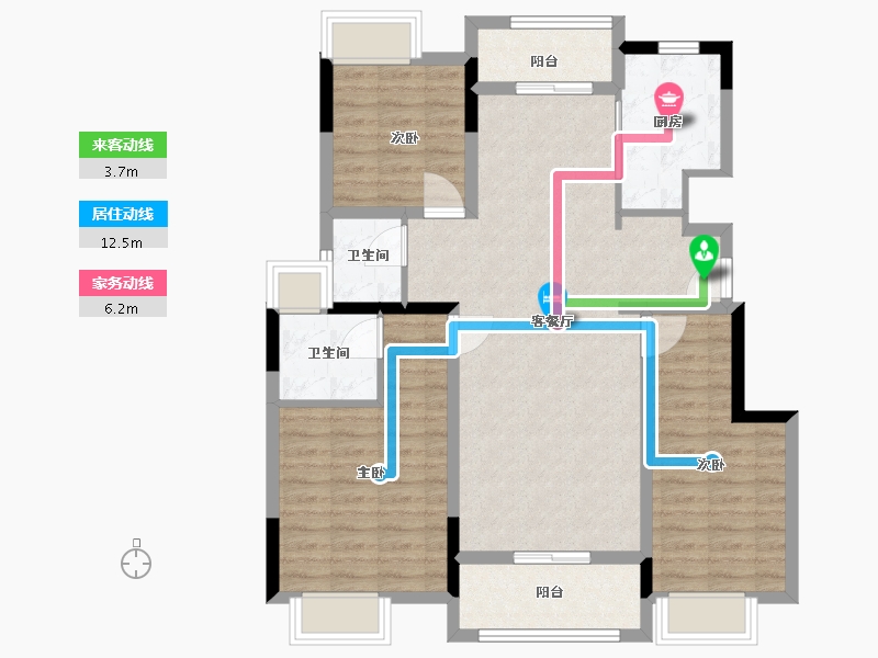 江苏省-徐州市-陆港小镇-94.00-户型库-动静线