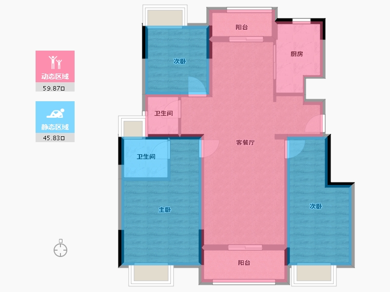 江苏省-徐州市-陆港小镇-94.00-户型库-动静分区