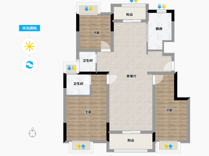 江苏省-徐州市-陆港小镇-94.00-户型库-采光通风