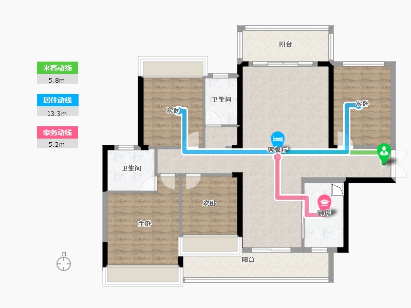 湖南省-株洲市-锦融·紫金和府-124.40-户型库-动静线