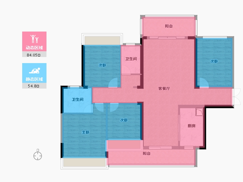 湖南省-株洲市-锦融·紫金和府-124.40-户型库-动静分区