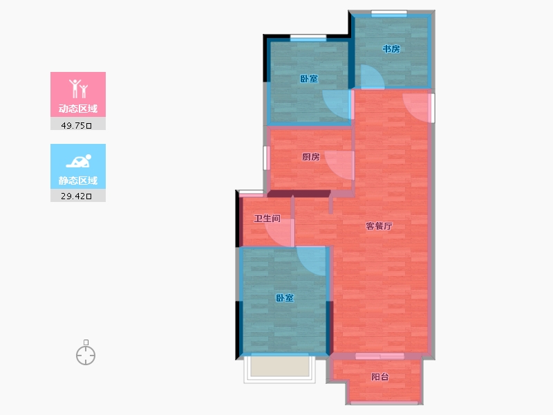 河南省-郑州市-康桥兰溪-71.00-户型库-动静分区