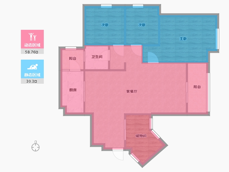 广东省-中山市-菊城国际广场-80.77-户型库-动静分区