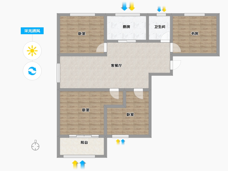 山东省-潍坊市-青州锦绣乾城-104.00-户型库-采光通风