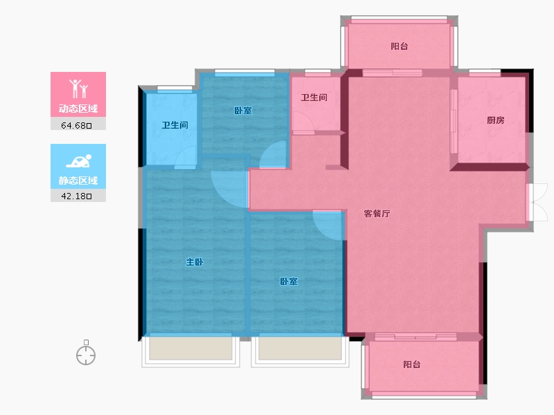 湖北省-孝感市-应城云天玉锦湾-97.00-户型库-动静分区