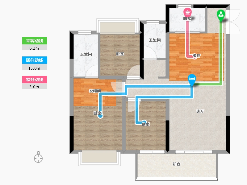 河南省-信阳市-华壹·天福上和院-95.61-户型库-动静线