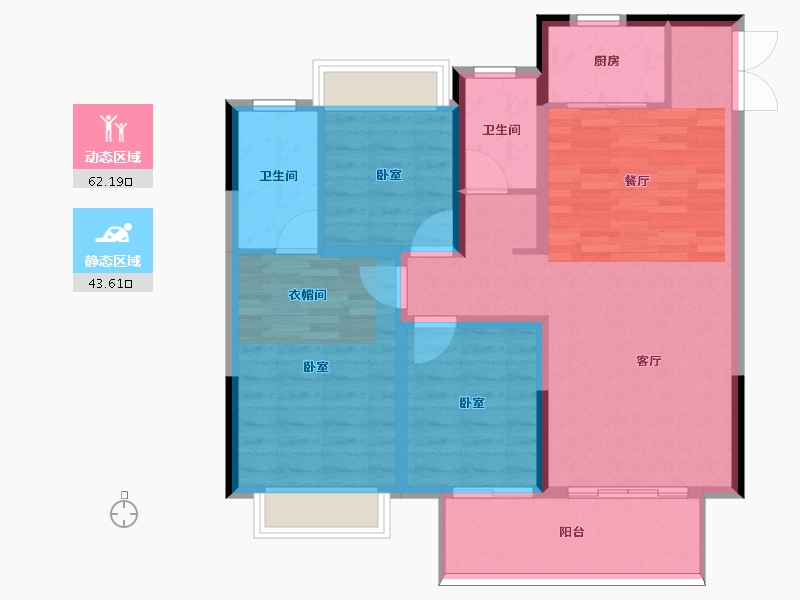 河南省-信阳市-华壹·天福上和院-95.61-户型库-动静分区