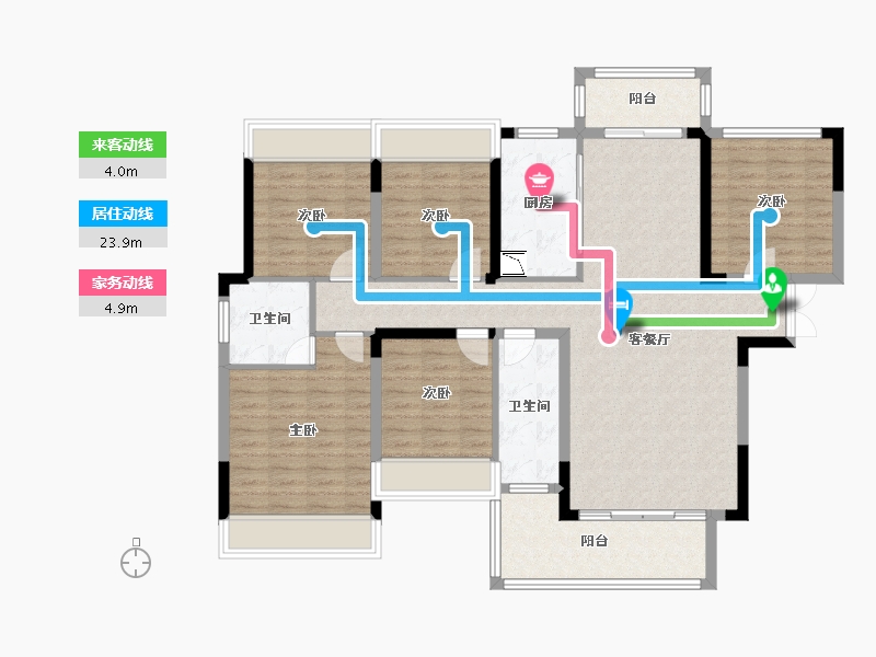 湖南省-株洲市-锦绣豪庭-124.09-户型库-动静线