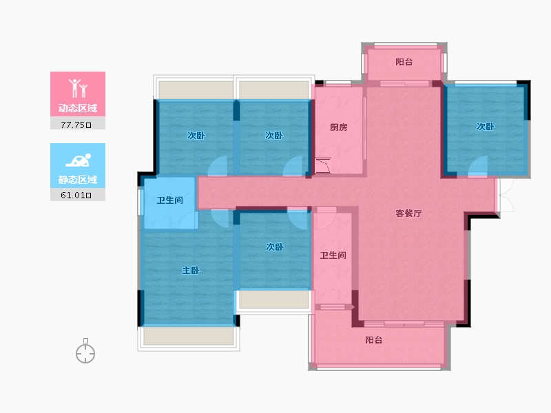 湖南省-株洲市-锦绣豪庭-124.09-户型库-动静分区