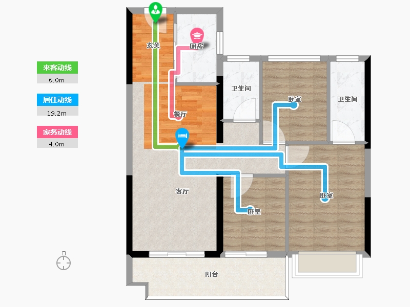 河南省-信阳市-固始碧桂园-85.00-户型库-动静线