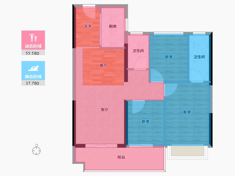 河南省-信阳市-固始碧桂园-85.00-户型库-动静分区