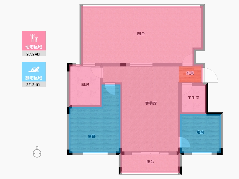 山东省-淄博市-远方凤栖园-107.34-户型库-动静分区