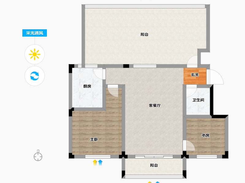 山东省-淄博市-远方凤栖园-107.34-户型库-采光通风