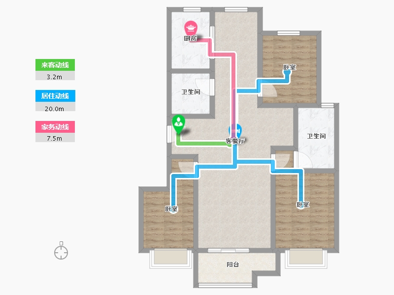 山东省-潍坊市-北辰美嘉-103.01-户型库-动静线