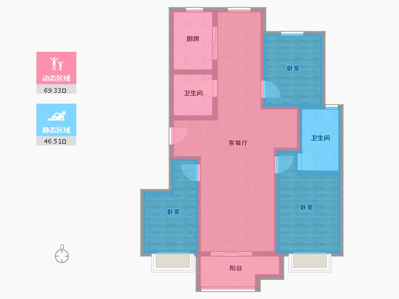 山东省-潍坊市-北辰美嘉-103.01-户型库-动静分区