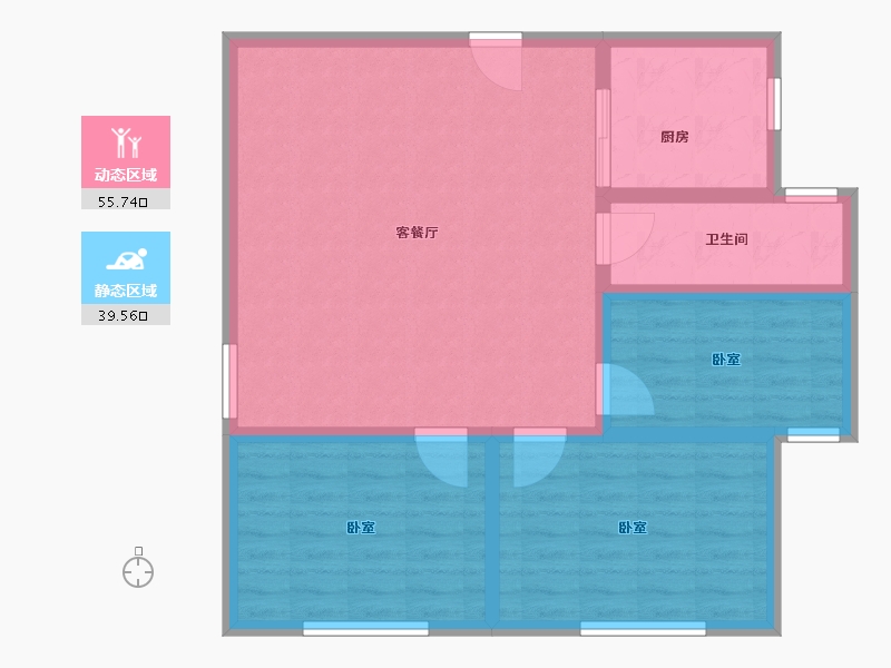 山东省-潍坊市-青州锦绣乾城-86.00-户型库-动静分区