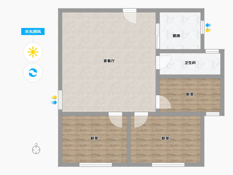 山东省-潍坊市-青州锦绣乾城-86.00-户型库-采光通风