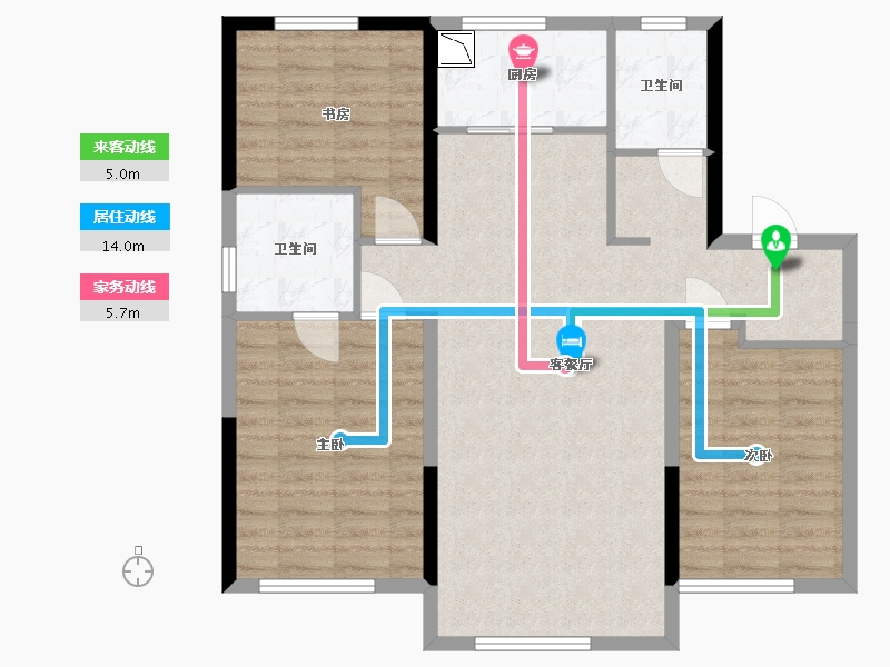 辽宁省-抚顺市-汇银东樾-90.77-户型库-动静线