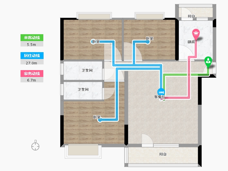 湖北省-黄石市-黄石当代满堂悦MOMΛ-99.00-户型库-动静线