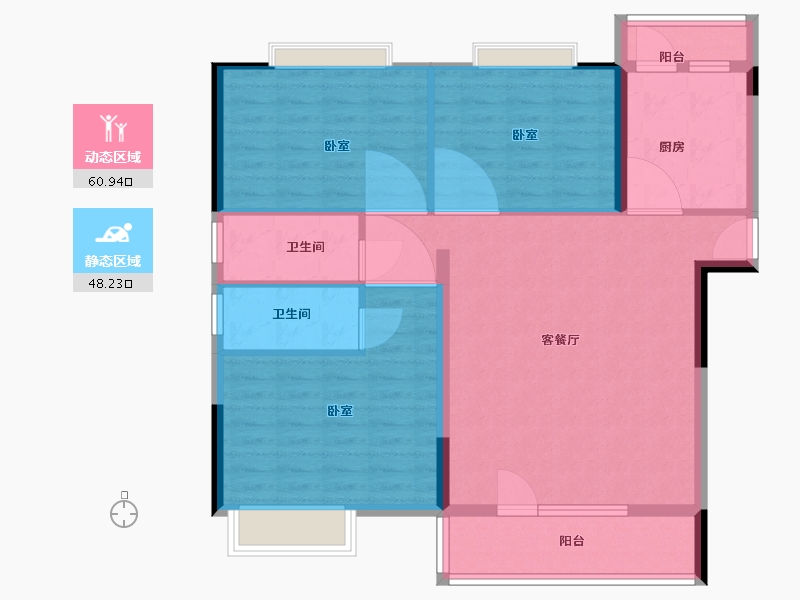 湖北省-黄石市-黄石当代满堂悦MOMΛ-99.00-户型库-动静分区