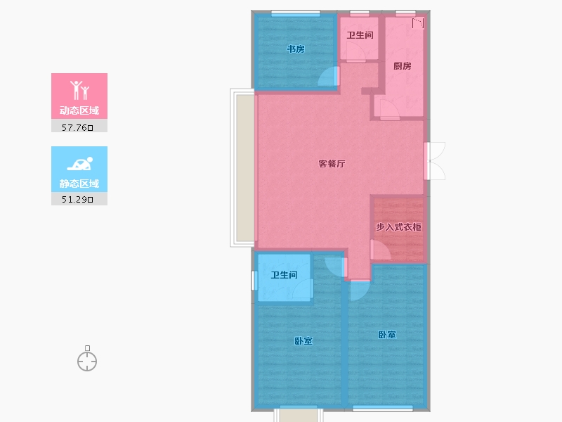 山东省-潍坊市-恒信•天悦-97.86-户型库-动静分区