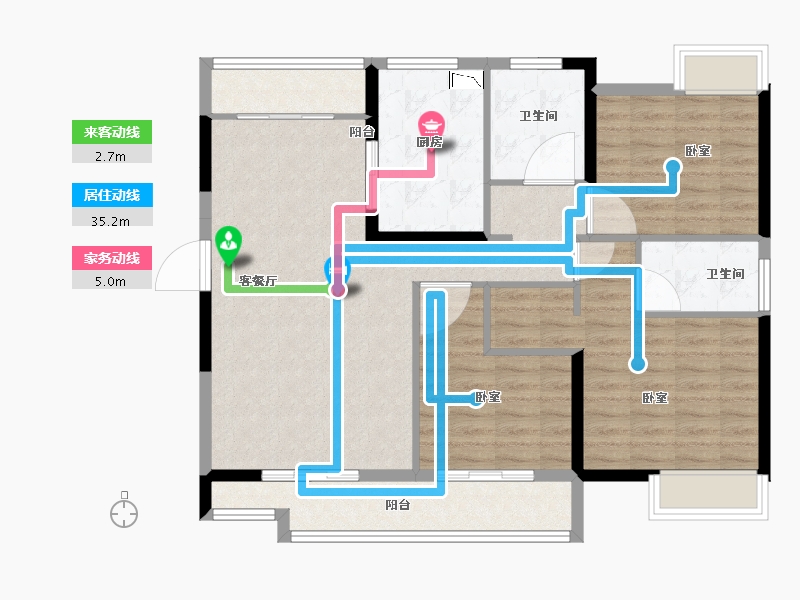 湖北省-襄阳市-国投襄阳院子-103.00-户型库-动静线