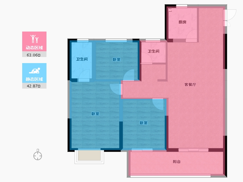 湖北省-咸宁市-鄂南半山公馆-95.16-户型库-动静分区