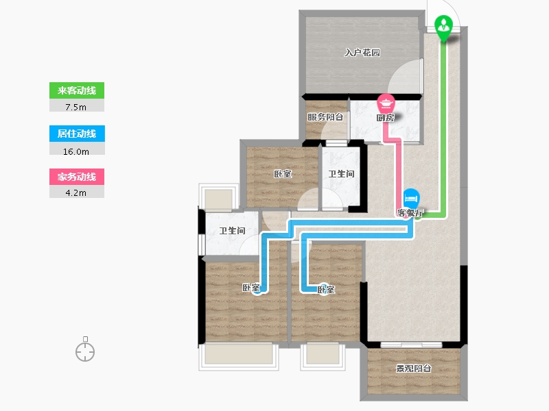 广东省-湛江市-建实帝景银湾-95.65-户型库-动静线