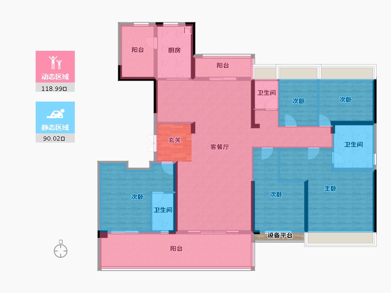 安徽省-宿州市-灵璧碧桂园-190.71-户型库-动静分区