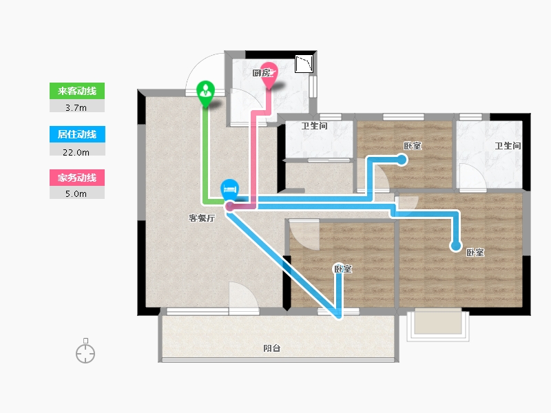 湖北省-黄石市-黄石当代满堂悦MOMΛ-87.00-户型库-动静线