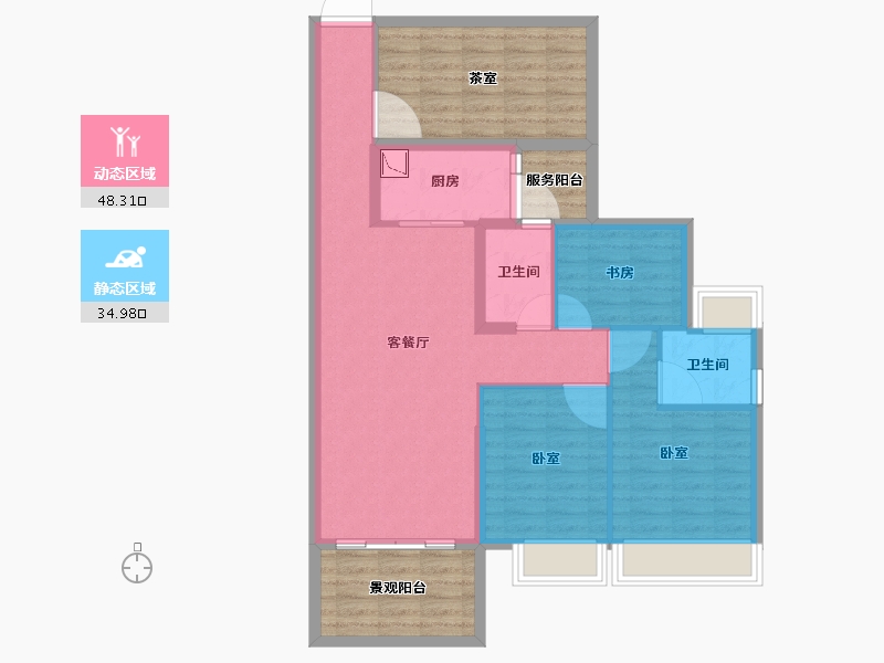 广东省-湛江市-建实帝景银湾-97.30-户型库-动静分区