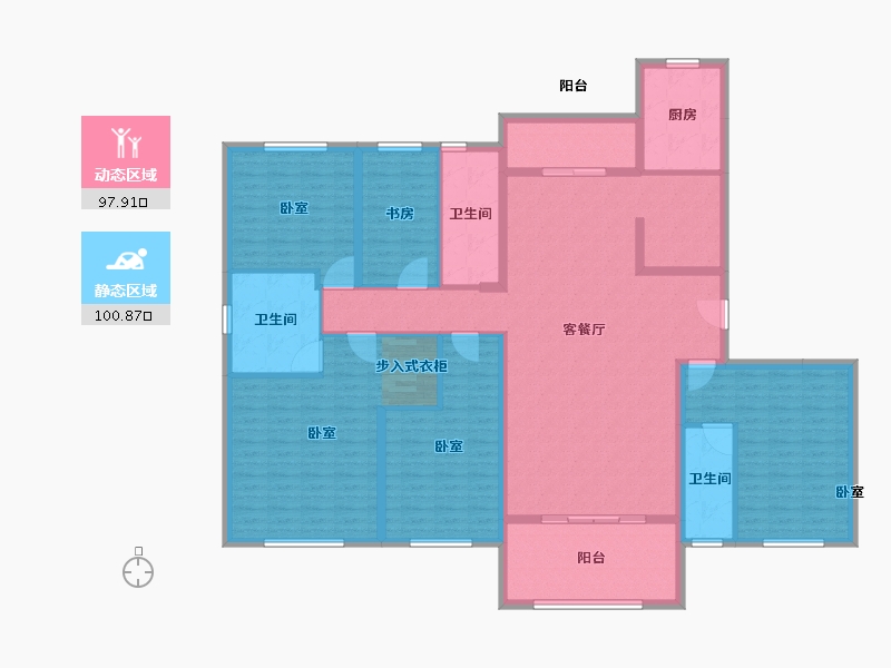 湖北省-黄冈市-碧桂园黄冈之星-180.00-户型库-动静分区