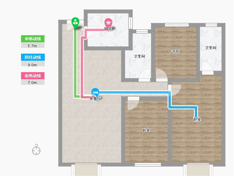 山东省-潍坊市-恒信•天悦-92.05-户型库-动静线