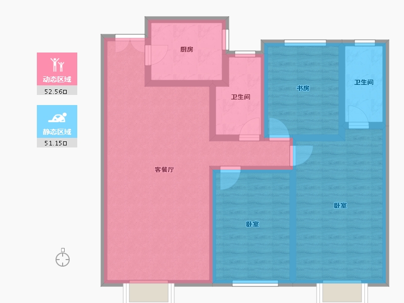 山东省-潍坊市-恒信•天悦-92.05-户型库-动静分区