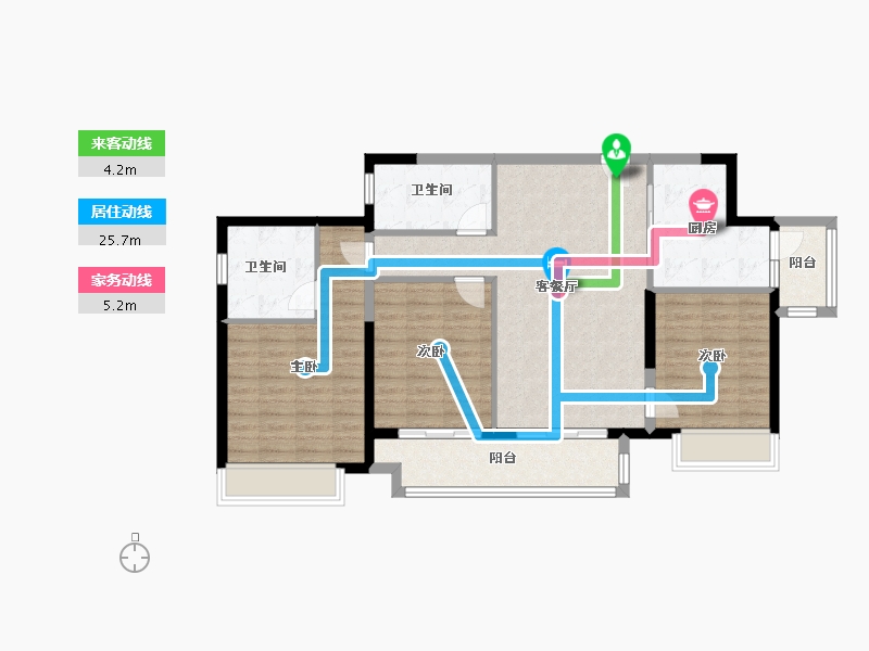 湖南省-长沙市-湖山赋-100.00-户型库-动静线