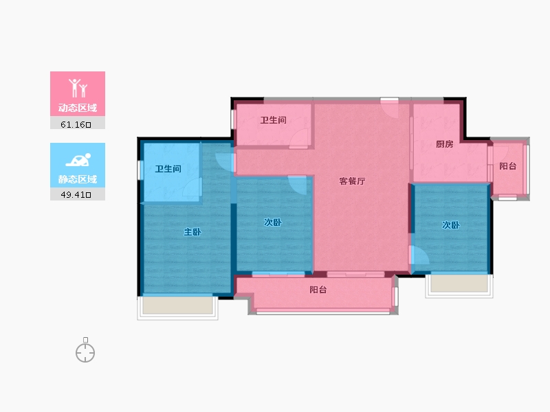 湖南省-长沙市-湖山赋-100.00-户型库-动静分区