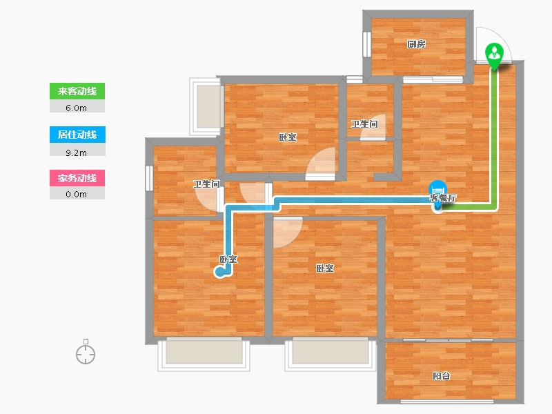 广西壮族自治区-贺州市-公园华庭-94.07-户型库-动静线