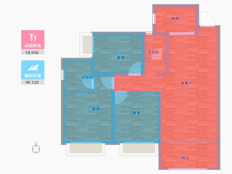 广西壮族自治区-贺州市-公园华庭-94.07-户型库-动静分区