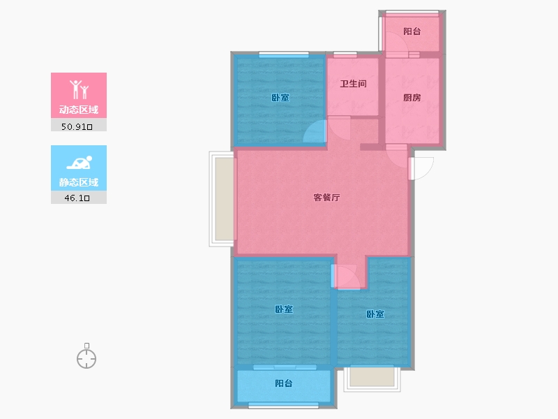 山东省-烟台市-红星国际广场住宅-86.80-户型库-动静分区