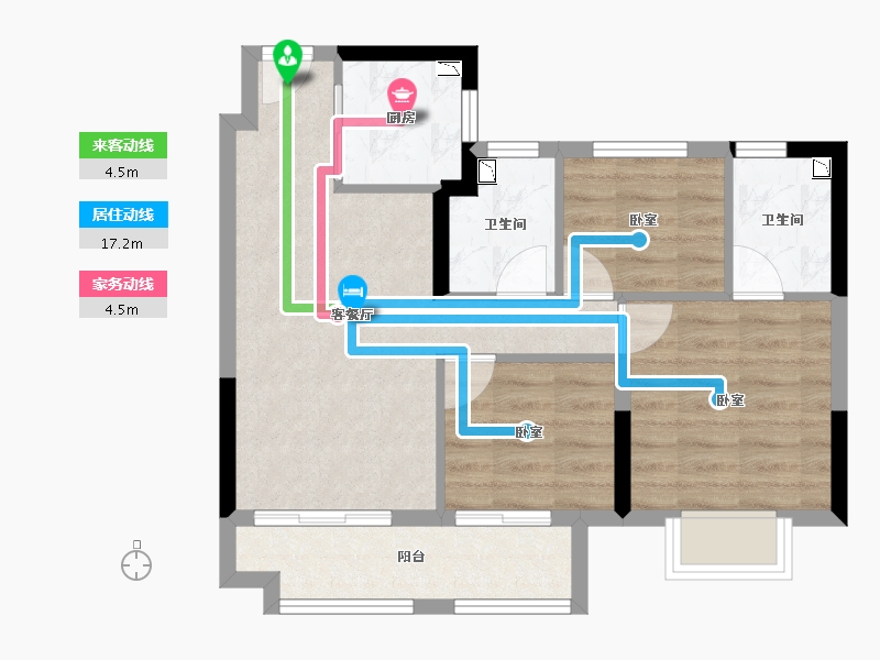 湖北省-襄阳市-新力弘阳公园1873-60.17-户型库-动静线