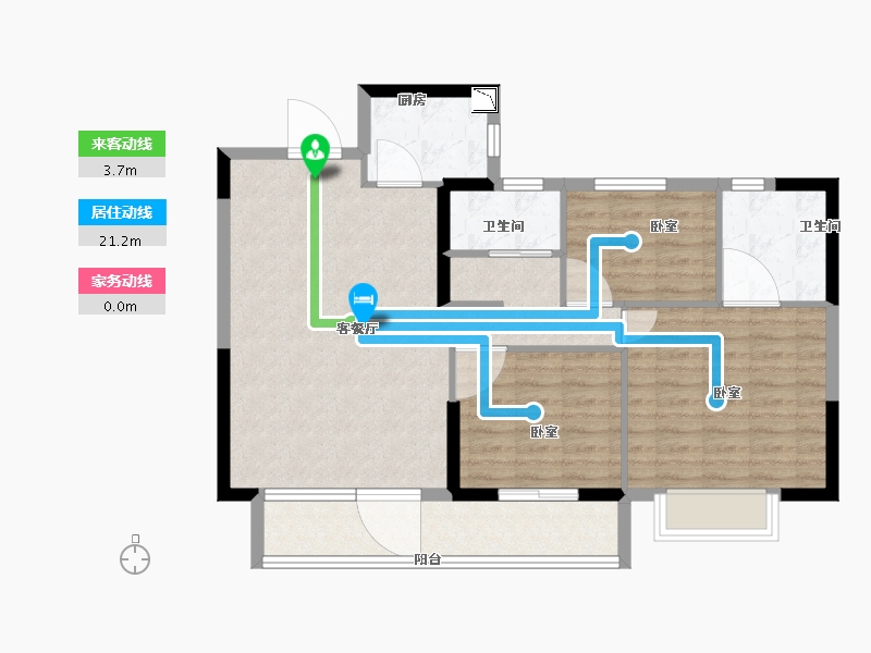 湖北省-黄石市-黄石当代满堂悦MOMΛ-87.00-户型库-动静线